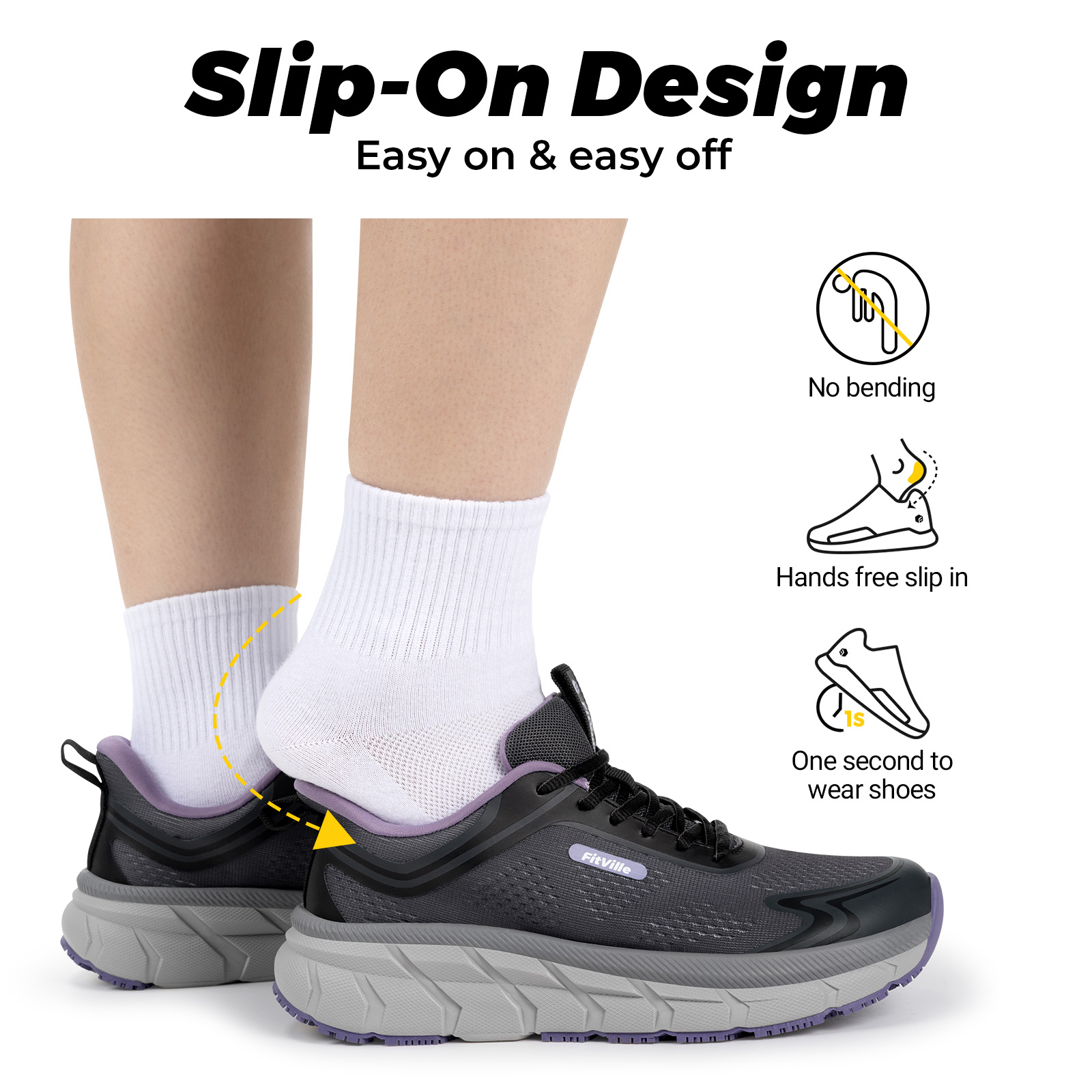 フィットヴィル レディース スポーツシューズ 幅広つま先 カ - Wide Toe Box Running Sneakers のレビューと価格