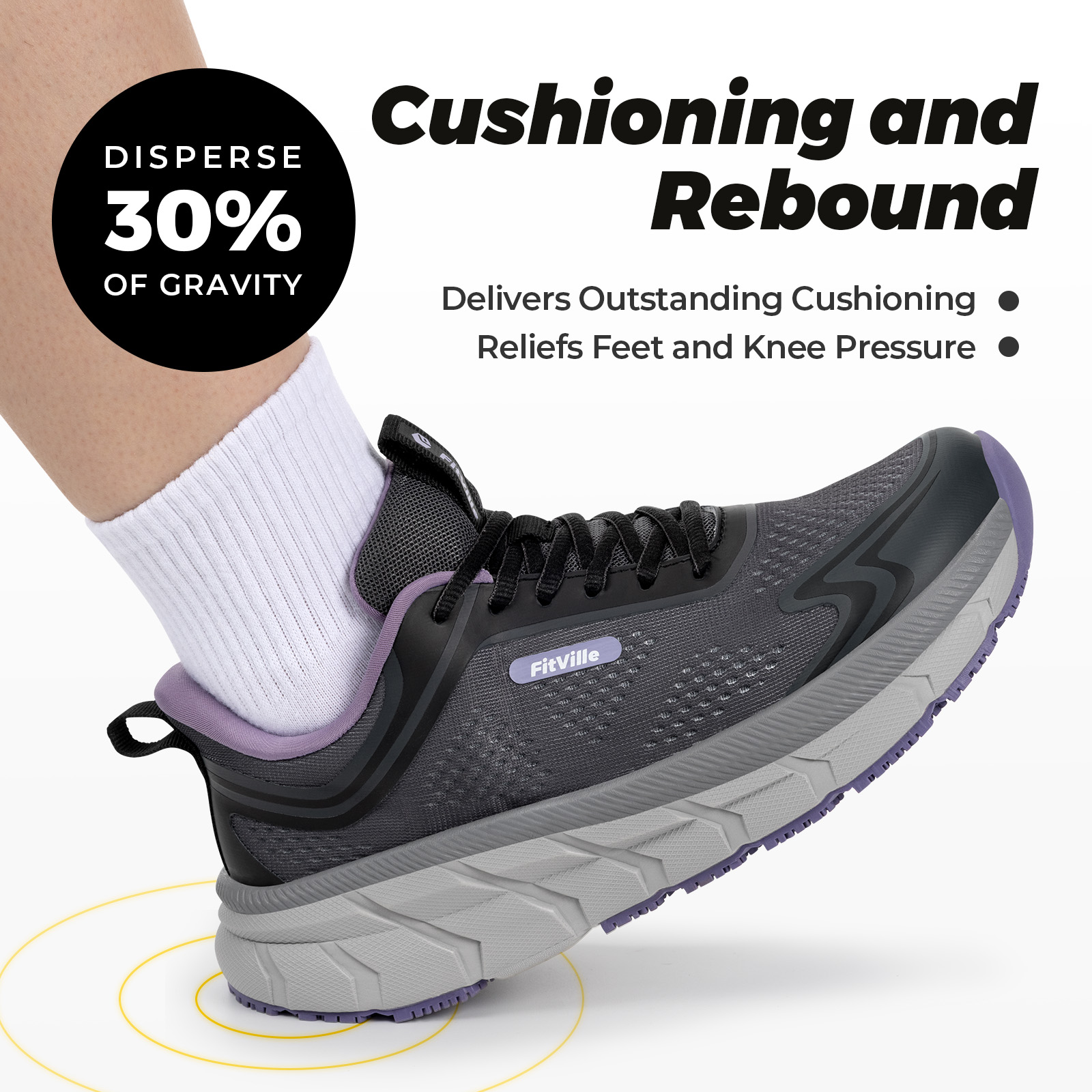 フィットヴィル レディース スポーツシューズ 幅広つま先 カ - Wide Toe Box Running Sneakers のレビューと価格