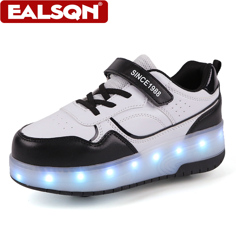 新しい子供用LEDライトアップローラースケートシューズ、ダブ - Men'S Shoes のレビューと価格